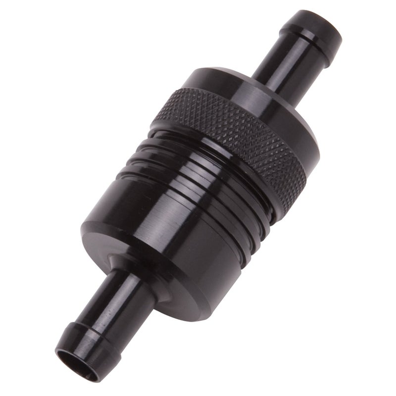 Edelbrock 8157 Street Fuel Filter 1 1/8 in. Dia. 3/8 in. Inlet/Outlet 3 in. Length Black Aluminum Street Fuel Filter - Image 1